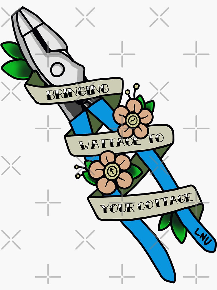 Thumbnail 3 of 3, Sticker, Bringing wattage to your cottage designed and sold by Localnonunion.