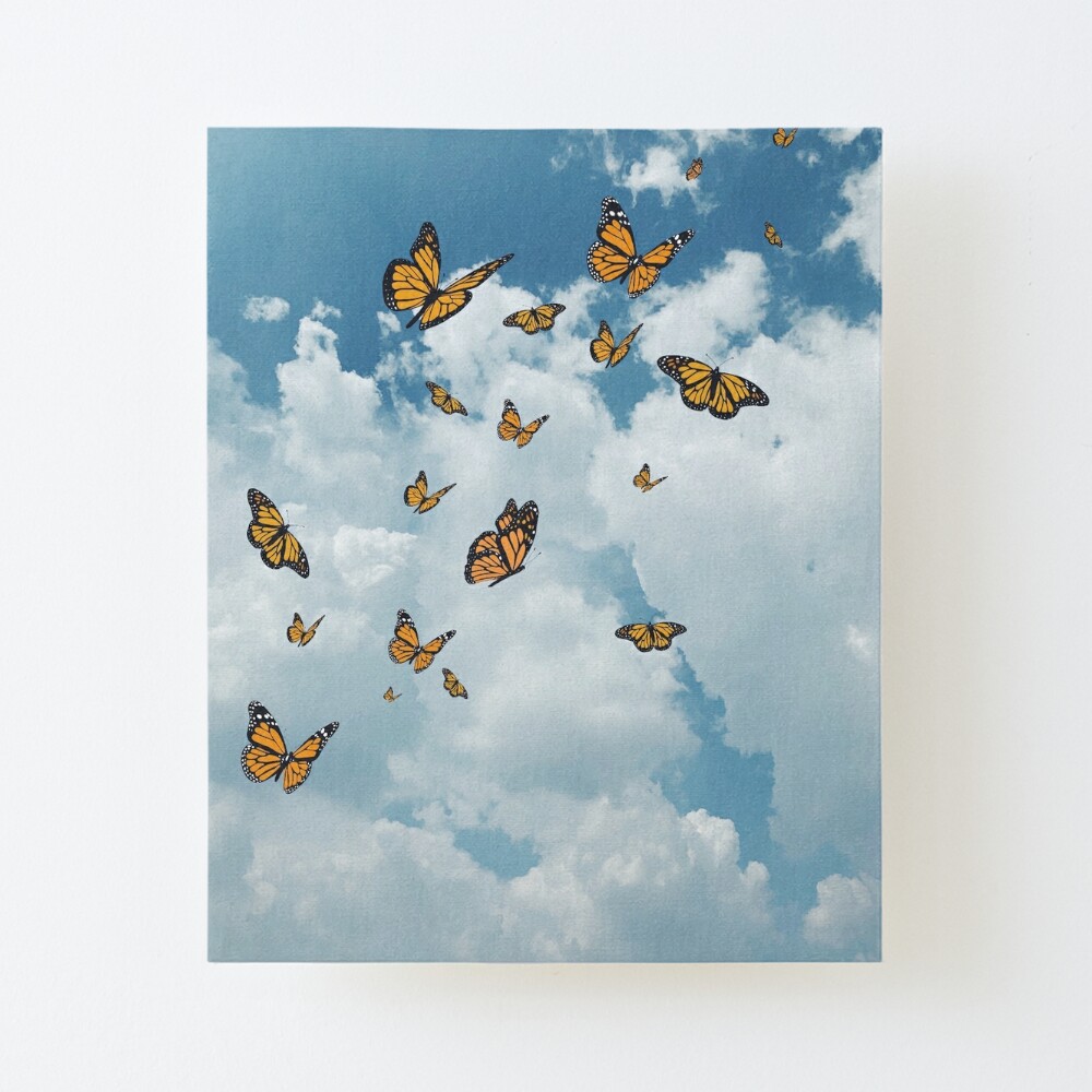 Monarch butterflies flying in the sky - Photography and illustration