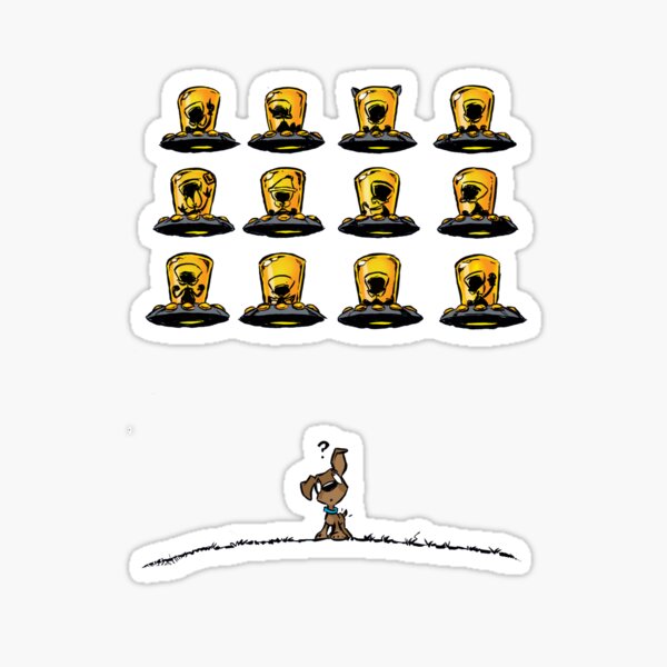 Aliens vs Puppies : Invasion Sticker