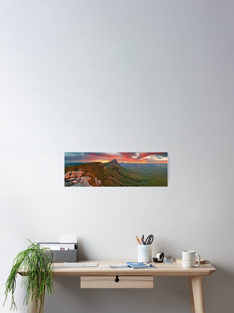 Thumbnail 2 of 3, Poster, Dawn over Signal Peak, Grampians, Victoria, Australia designed and sold by Chockstone.