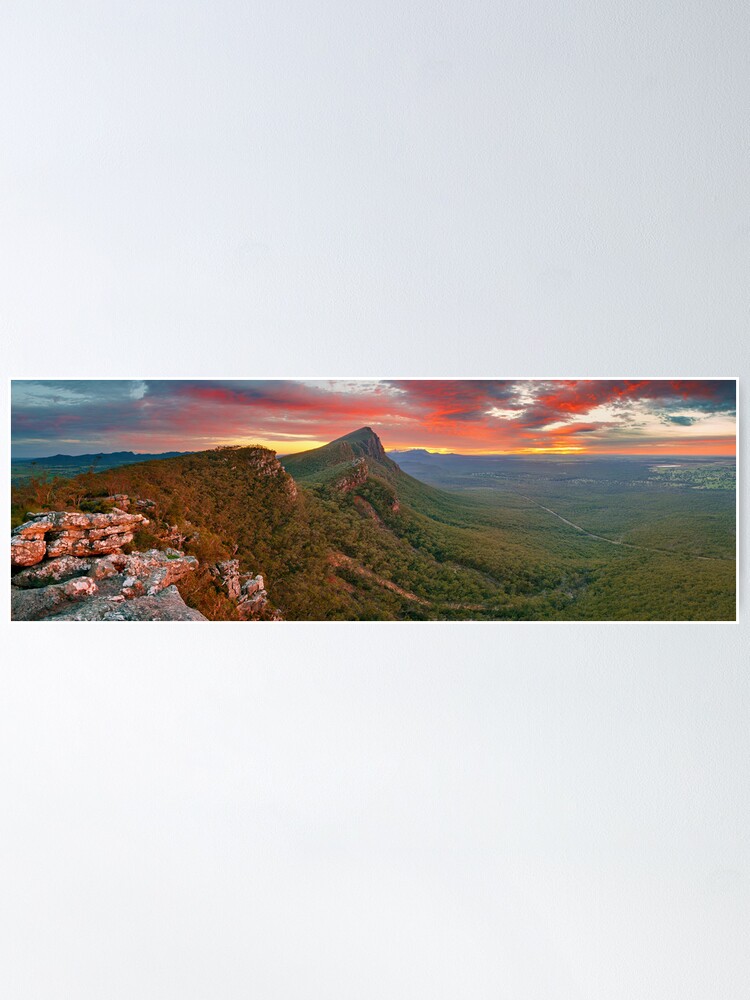 Thumbnail 1 of 3, Poster, Dawn over Signal Peak, Grampians, Victoria, Australia designed and sold by Chockstone.