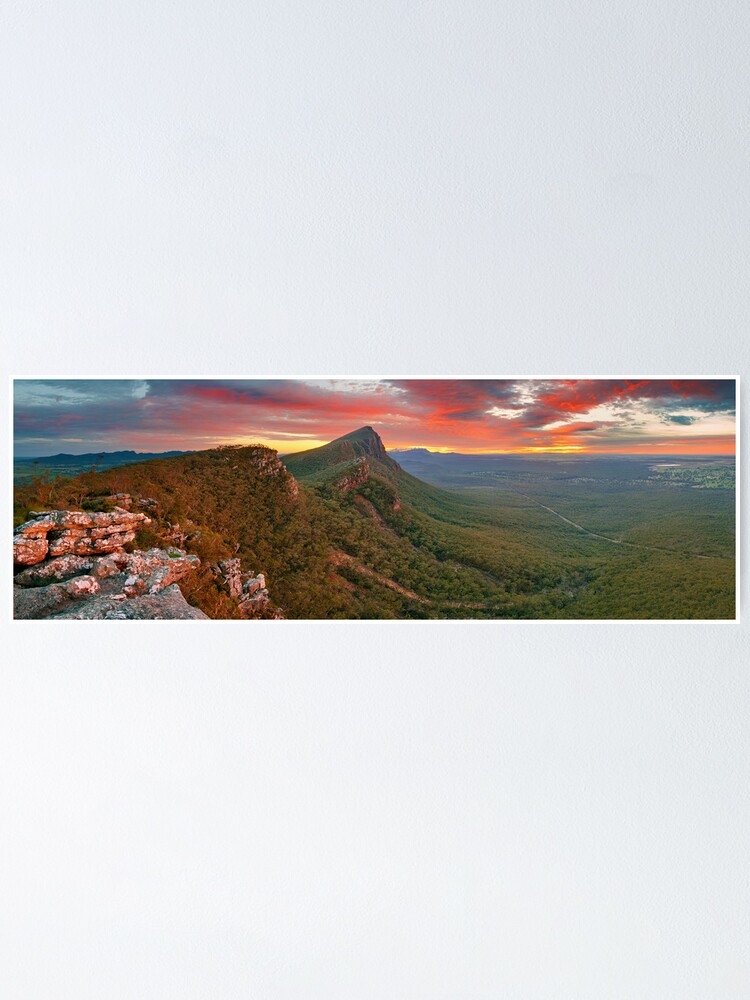 Thumbnail 1 of 3, Poster, Dawn over Signal Peak, Grampians, Victoria, Australia designed and sold by Chockstone.