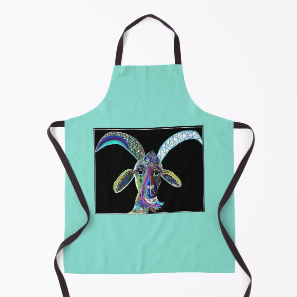 Item preview, CRAZY GOAT on Black Background designed and sold by EloiseArt.