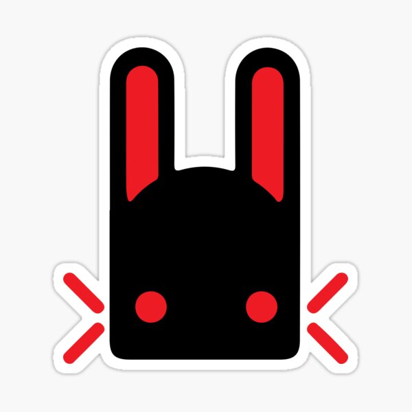 Red and Black Jade Rabbit Logo - Destiny Sticker