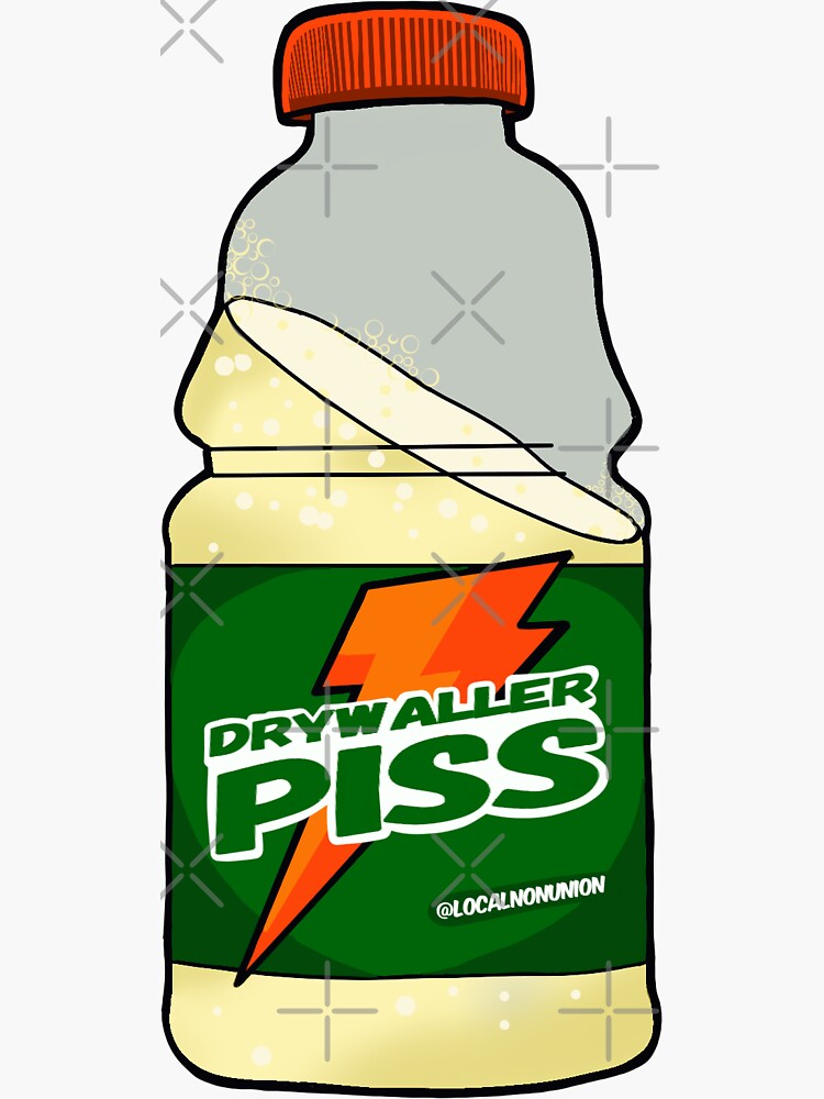 Thumbnail 3 of 3, Sticker, Drywaller pissbottle designed and sold by Localnonunion.