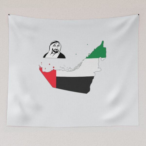 Item preview, Map of United Arab Emirates with flag and al shaikh Zayed bin Sultan designed and sold by mashmosh.