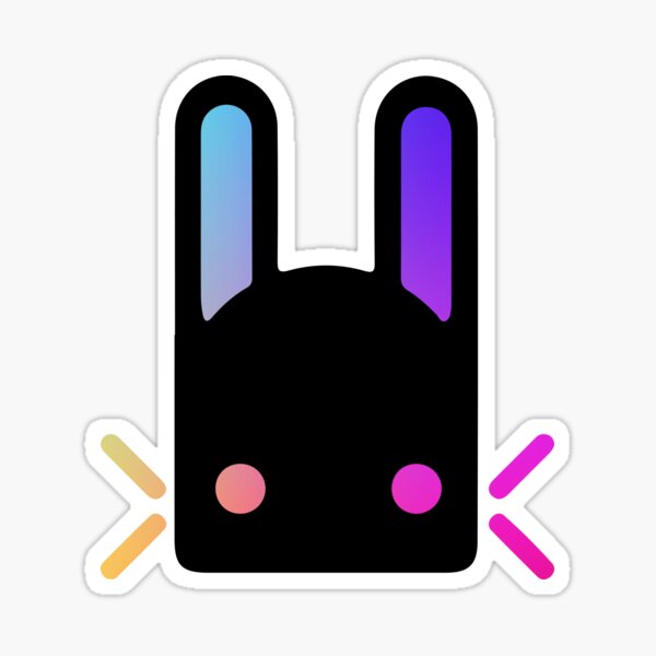 Rainbow Holographic Gradient Jade Rabbit Logo - Destiny Sticker