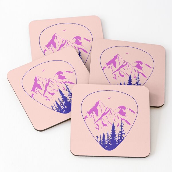 Item preview, Neon Mountainscape Guitar Pick Artwork designed and sold by GuitarToneDaily.