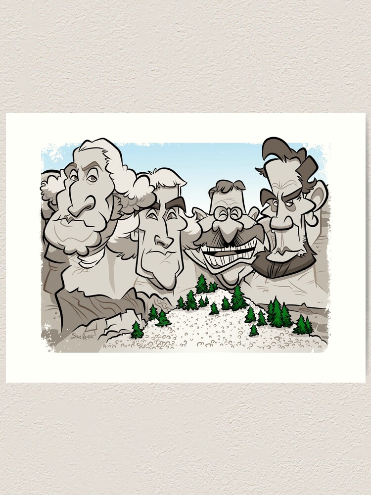 Alternate view of Rushmore Caricature Art Print