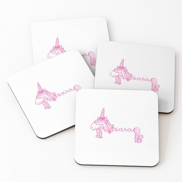 Item preview, Sara Pink Unicorn Personalized Girl Name designed and sold by JaneApril.