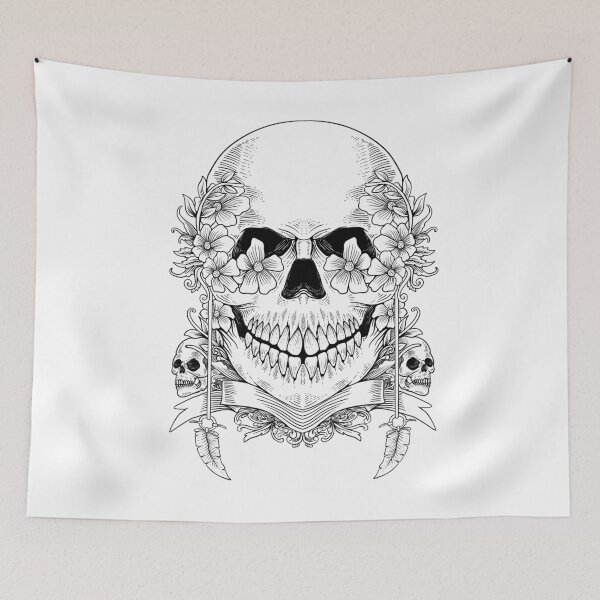 Item preview, Skeleton Skull With Flowers  designed and sold by JTS STORE.