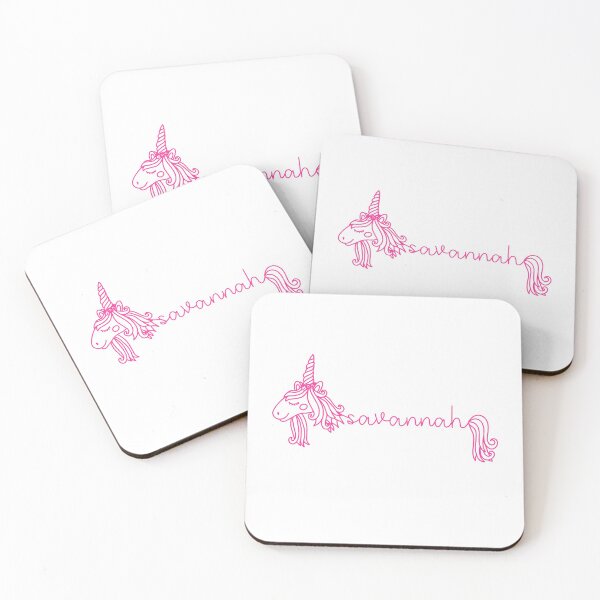 Item preview, Savannah Pink Unicorn Personalized Girl Name designed and sold by JaneApril.