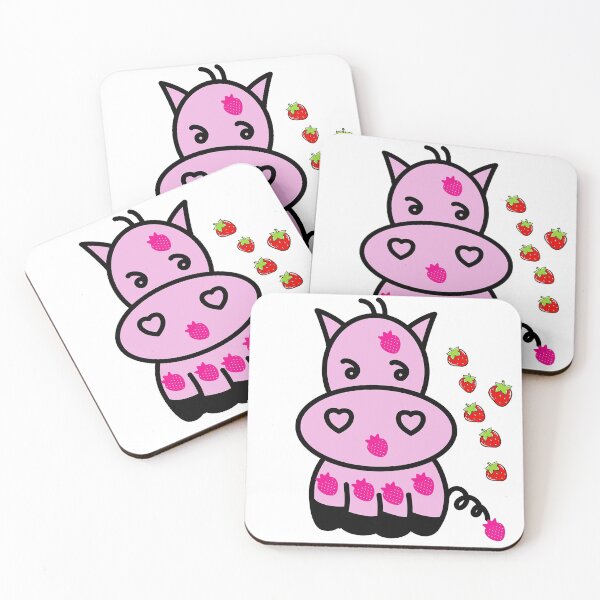 Item preview, Pink Cute Strawberry Cow designed and sold by adettras.