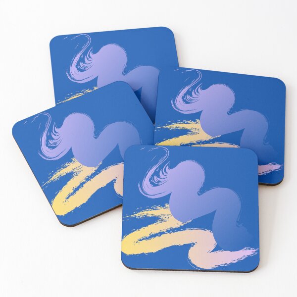 Item preview, Yellow Pink Purple Brush Swirl on Blue Background designed and sold by simplysharon.