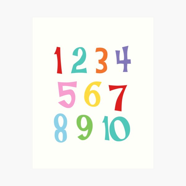 colourful numbers Art Print