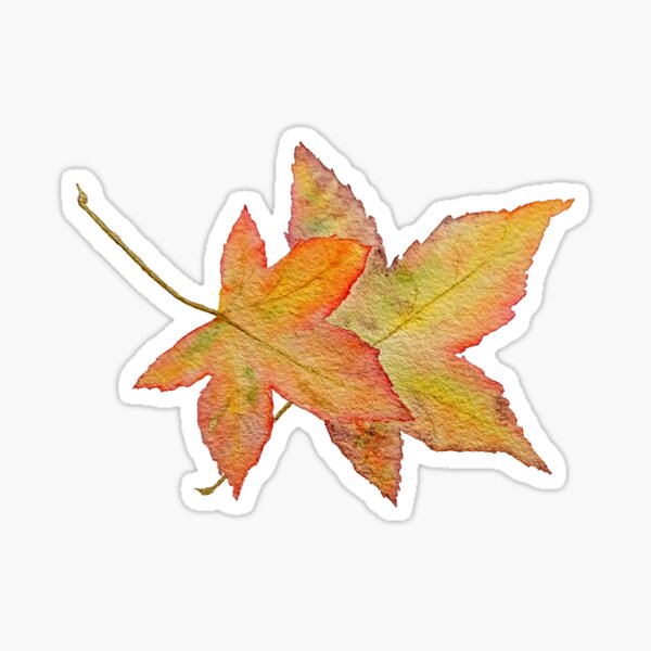 Golden Autumn Leaves Sticker