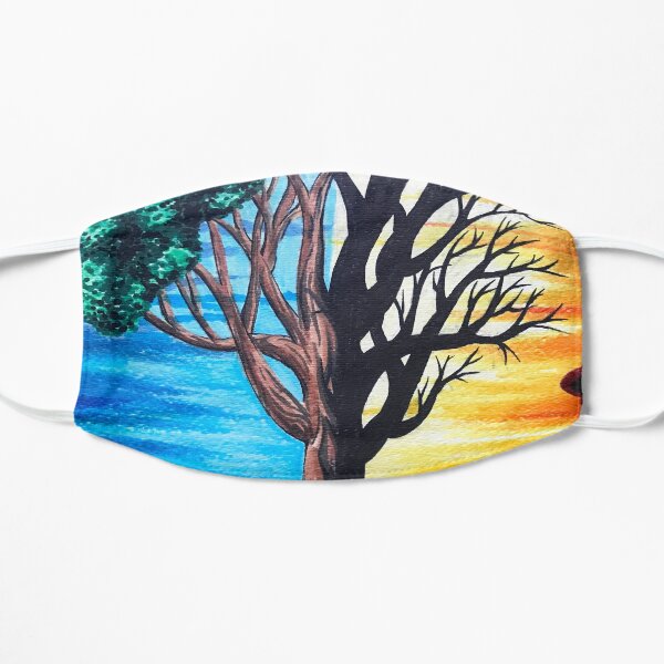 Sommer gegen verbrannter Baum Flache Maske