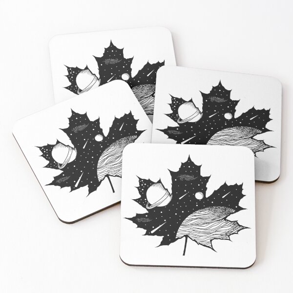 Item preview, Black White Space Maple Leaf designed and sold by JTS STORE.
