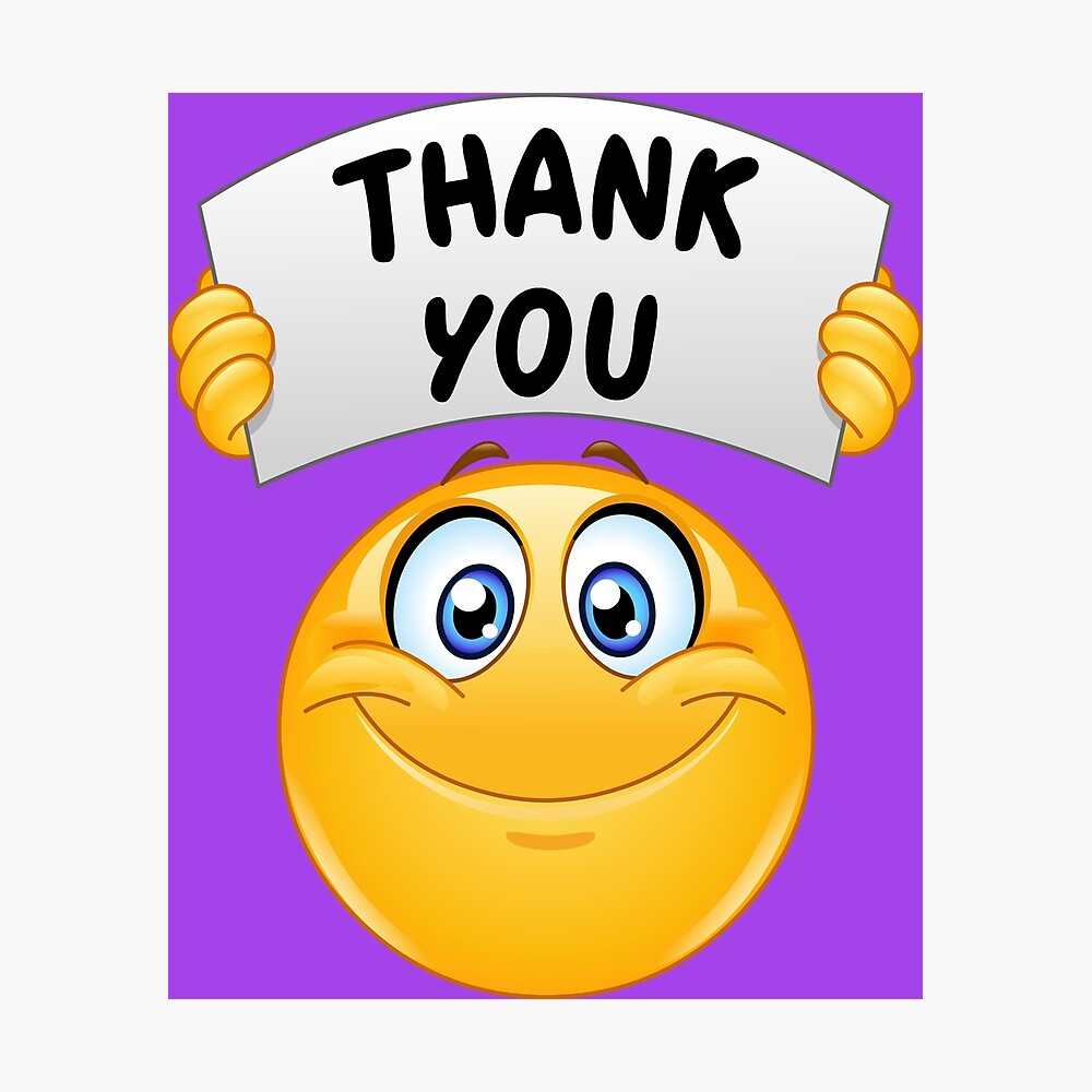 Emoji With Thank You Sign Poster For Sale By Yayayoy Redbubble