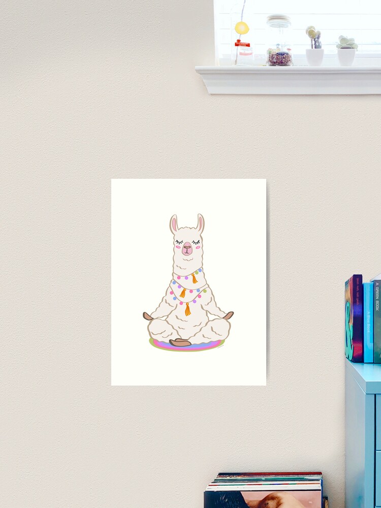 Yoga Llamas Meditating Fun & Cute Custom Name Yoga Mat - Moodthology Papery