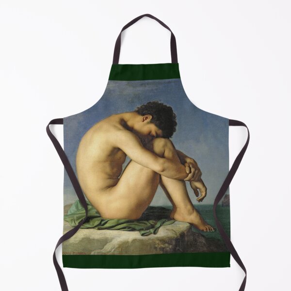 Item preview, Jean Hippolyte Flandrin -Naked Young Man Sitting By The Sea designed and sold by artcenter.