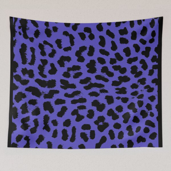 Item preview, Leopard print in blue animal spots pattern designed and sold by MadandMean.