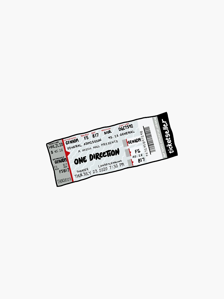 One Direction Concert Ticket Illustration by rileyannemarie