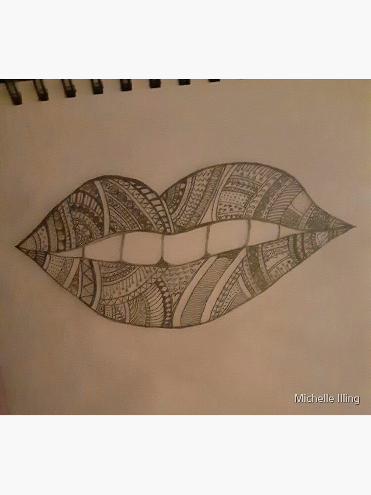 "Zentangle Lips" Sticker by Peacemaker91987 Redbubble