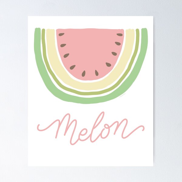 Aperçu de l'œuvre Melon Boho Pastèque Summer Vacation Melon Lover Modern Minimal créée et vendue par DoubleBrush.