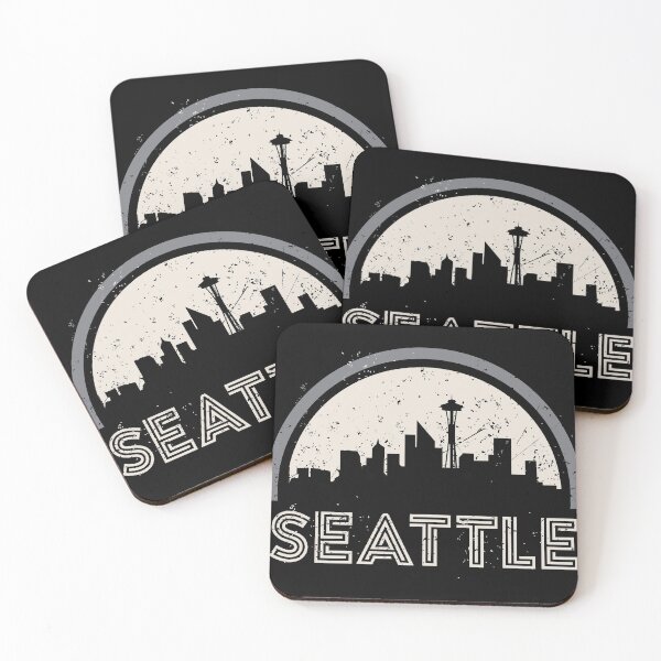 Item preview, Grunge Seattle Skyline Distressed Look design print designed and sold by Lisbob.