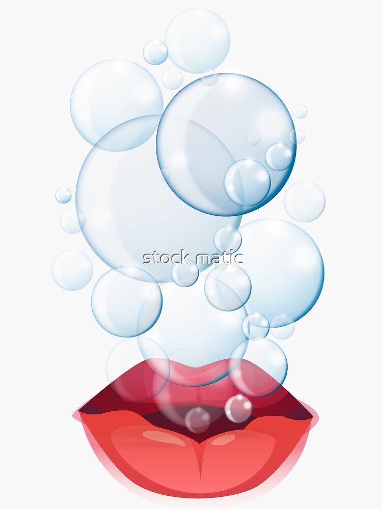 "air bubbles coming out of the mouth" Sticker for Sale by reflectsyou