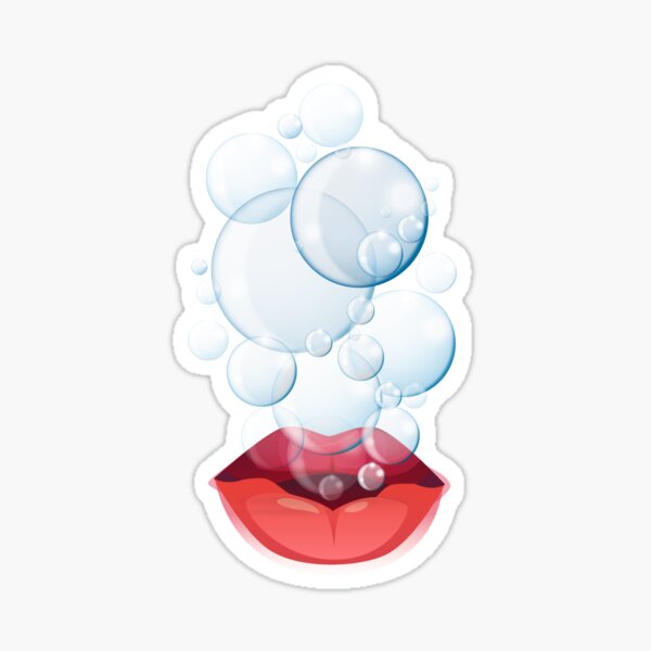"air bubbles coming out of the mouth" Sticker for Sale by reflectsyou