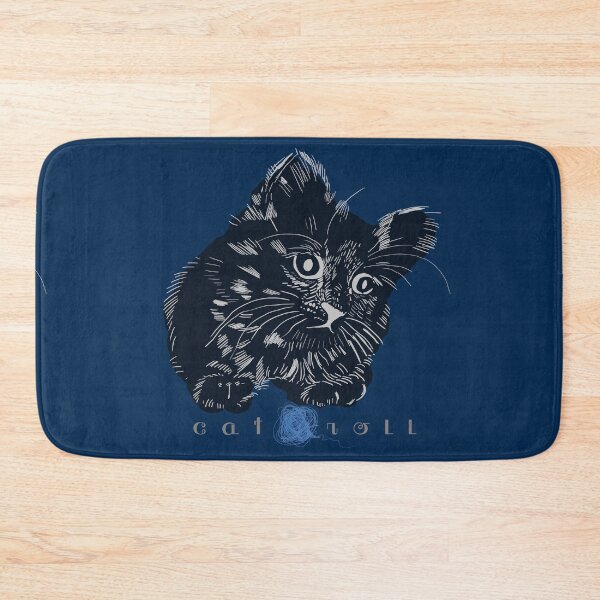 Item preview, A little, black kitten playing with the ball of wool designed and sold by korasi.