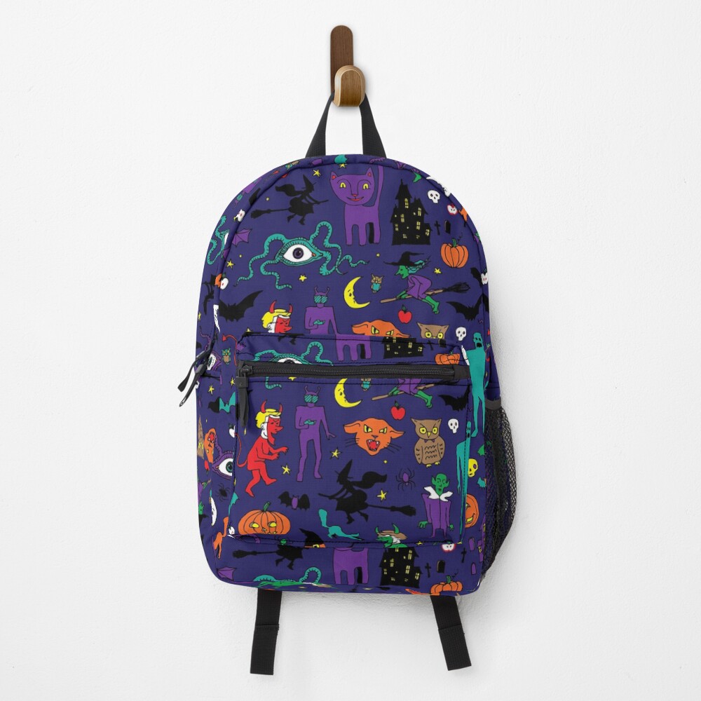 Retro Halloween - original - Halloween pattern by Cecca Designs Backpack