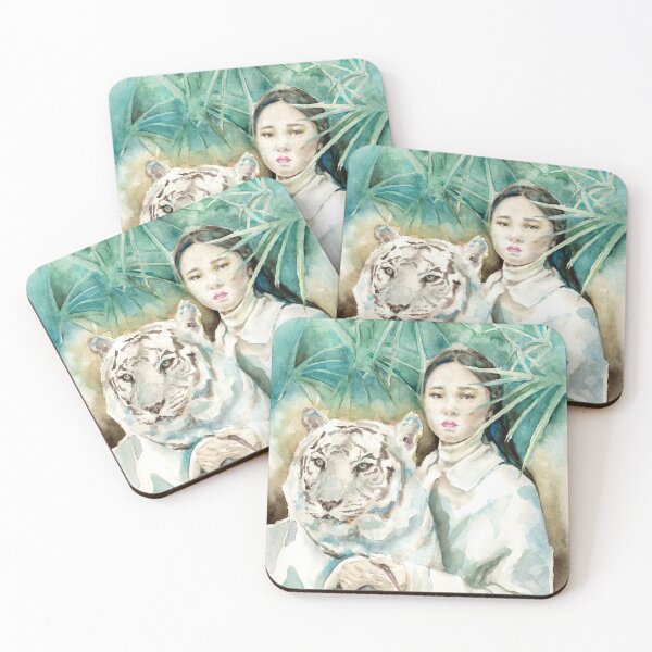 Item preview, Jungle queen white tiger watercolor fantasy design designed and sold by Miriam Steinau.