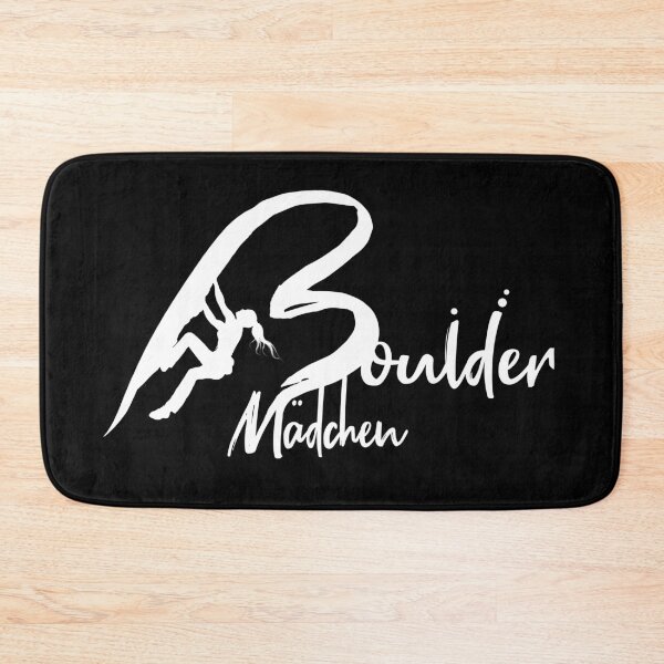 Item preview, Boulder girl bouldering logo with female climber bouldering designed and sold by MadandMean.