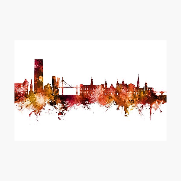 Vista previa del artículo con la obra «Bilbao Spain Skyline», diseñado y vendido por ArtPrints.