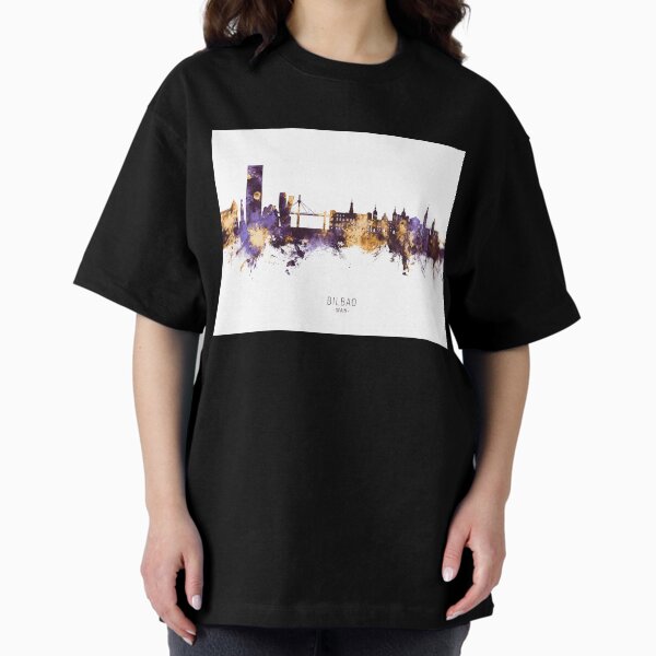 Vista previa del artículo con la obra «Bilbao Spain Skyline», diseñado y vendido por ArtPrints.