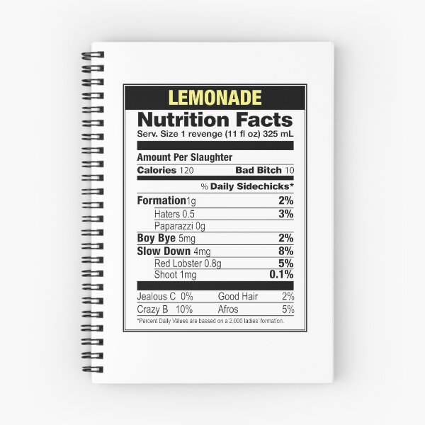 Item preview, Beyonce Lemonade Nutrition Facts designed and sold by mbikosdesign.