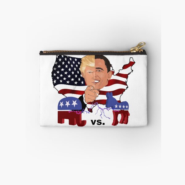 Item preview, Trump vs. Obama Republicans vs. Democrats half portrait designed and sold by Oberlaender.