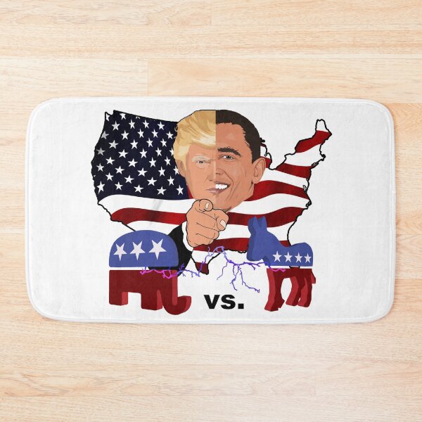 Item preview, Trump vs. Obama Republicans vs. Democrats half portrait designed and sold by Oberlaender.