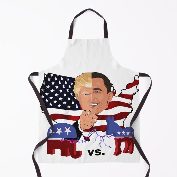 Item preview, Trump vs. Obama Republicans vs. Democrats half portrait designed and sold by Oberlaender.