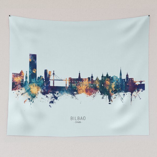 Item preview, Bilbao Spain Skyline designed and sold by ArtPrints.