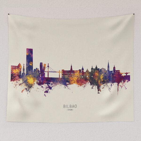 Item preview, Bilbao Spain Skyline designed and sold by ArtPrints.