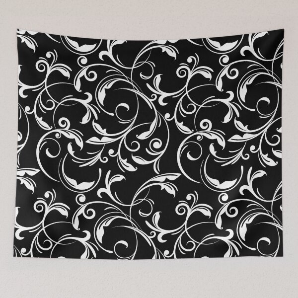 Item preview, Black and white floral swirls designed and sold by natalyon.