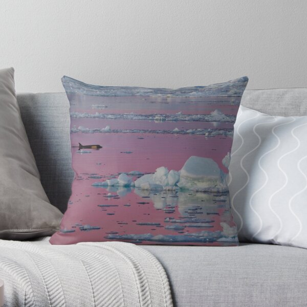 Orca Sunset Throw Pillow