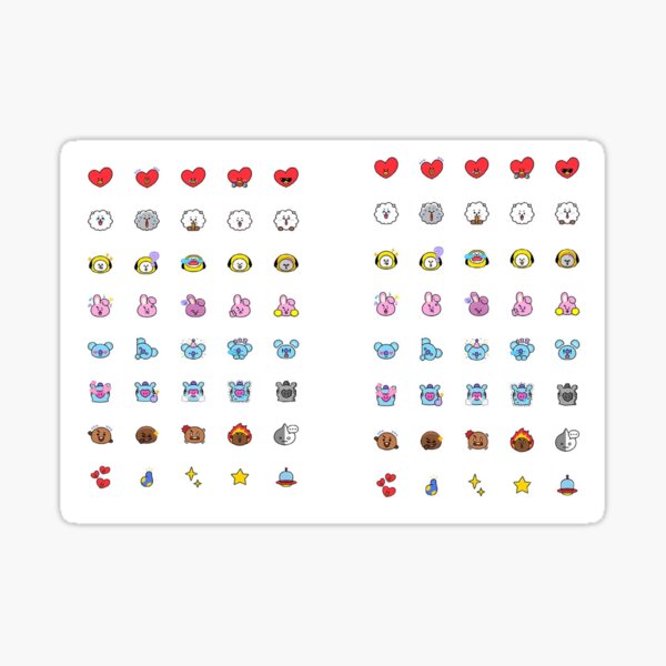 bt21 sticker set sticker by gogostickers redbubble