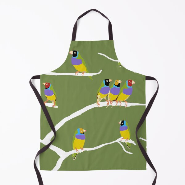 Item preview, Tiled Gouldian Finch (Erythrura gouldiae) on olive designed and sold by ChrissyWild.