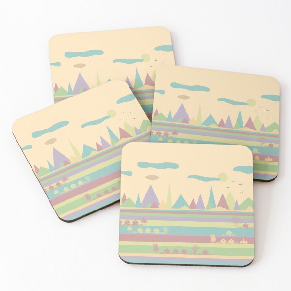 Item preview, Cute colorful abstract landscape with geometric shapes designed and sold by CiniArt.