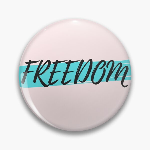 Item preview, Freedom quote on green aqua brush with pastel pink background designed and sold by simplysharon.